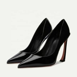 Women Sexy Pointed Toe Solid Shoes High <b>Hook</b> Thin Heels Bright Patent Sandals Dress Stiletto on Pumps - Product Image 2