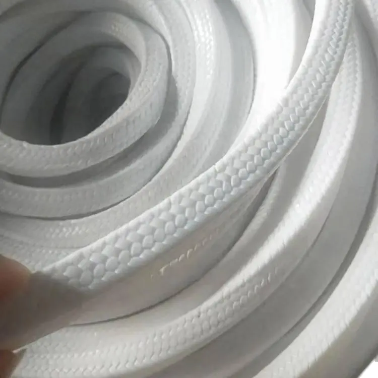 Multifilament Pure Ptfe Yarn Cross Gland Packing pure white PTFE filament braided packing