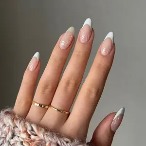 Glamour-puntas de uñas postizas, proveedor de manicura francesa, corta, venta al por mayor