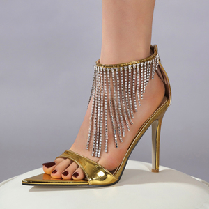 Nouvelles sandales de luxe 2024, style européen et américain, à bout ouvert, talons aiguilles fins et très hauts, chaussures cadeaux - Product Image 1