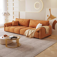 Canapés de salon en tissu technique minimaliste moderne, nouvelle coloris 2026, en flanelle, pour petites et grandes maisons, style crème