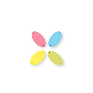 Etichetta ovale in legno Ilan 41x22mm 4 pezzi per etichette di abbigliamento - Product Image 1