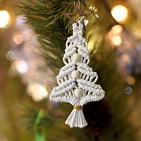 Nouveaux ornements créatifs faits à la main en forme d'arbre de Noël, en corde de coton, décorations de Noël suspendues