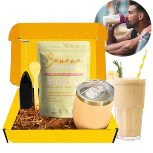 Superaliments <span class=keywords><strong>de</strong></span> marque privée Remplacement <span class=keywords><strong>de</strong></span> repas au collagène <span class=keywords><strong>de</strong></span> qualité supérieure Banana Milkshake Kit Box Glowing Skin Hair - Product Image 1