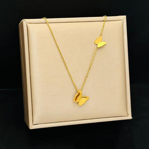 TZ006バタフライチタンチョーカーセット低刺激性ステンレススチールネックレス & イヤリングマット仕上げ - Product Image 5