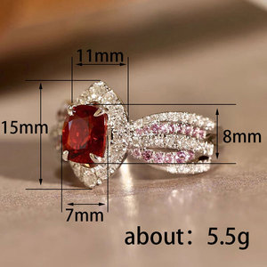 Pink Marquise Shape Design Ring Elegant Finger Ring for Women - Product Image 4