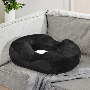 Almofada Donut de Espuma de Memória Preta para Hemorróidas e Cólica, Almofadas Lombares Removíveis e Laváveis, Personalizáveis - Product Image 3