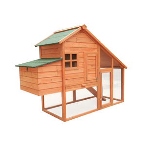 Poulailler en bois pour jardin extérieur, poulailler en bois avec cage à courir et boîte à œufs - Product Image 2