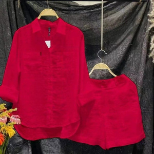 Ensemble chemise et jupe décontractés blancs pour femmes, couleur unie, tailles S, M, L, XL, XXL, pour la mode printemps-été - Product Image 3