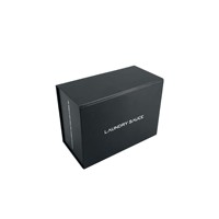 Boîte cadeau magnétique noire de luxe avec logo en feuille d'or, boîte rigide personnalisée pour produits de soin du linge, parfums et portefeuilles
