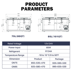 Unidad de Refrigeración para Camiones de Gran Capacidad (95L) con Energía Solar, Refrigerador y Congelador para Alimentos y Bebidas - Product Image 6
