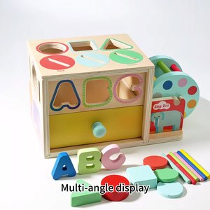 Montessori Multifunctional Wooden Educational Toy Geometric <strong>Shape</strong> Classification Color Box Recognition Early <strong>Learning</strong> Coin Box - Product Image 2