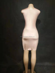 فستان سهرة نسائي بمرآة من أشهر الماركات العالمية, فستان سهرة بلون وردي فاخر مرصع بأحجار الراين من أشهر الماركات العالمية ، فستان سهرة ذهبي بمقاس كبير - Product Image 6