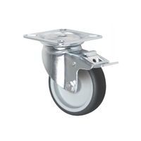 Roue pivotante avec frein en TPR et PP pour chaise de bureau, chariot, roulement à billes unique avec protections filetées