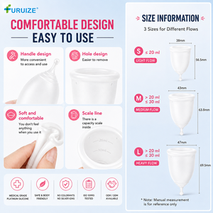 Copas Menstruales de Silicona de Grado Médico Furuize, las Más Populares, Reutilizables, 100% de Silicona Médica - Product Image 2