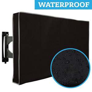 Outdoor Remote <b>TV</b> Cover 40" 42" 43" <b>Universal</b> Weatherproof Protector for Flat Screen <b>TVs</b> Decor Most <b>TV</b> Mounts and <b>Stands</b> Black - Product Image 2
