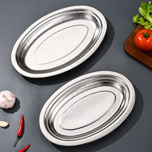 Assiette de service ovale en titane pur pour plats de poisson, style moderne, passe au lave-vaisselle, non toxique et durable - Product Image 1