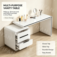 Bureau d'ordinateur de style moderne, blanc brillant, bureau d'étude en bois pour la maison et le bureau