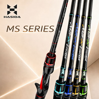 Joran Pancing HASIDA MS-X Lake Blue Hybrid Tips Upgrade Kekuatan Tinggi Gagang Baru Aksi Medium Fast Full Carbon Casting 2.40m