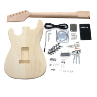 TC DIY Unfinished Basswood Maple Electric Guitar Kit-6 Strings S-s-s Pickup Configuration Unassembled for Beginners