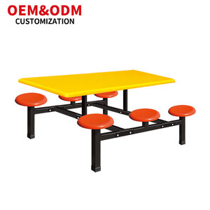 Chất Lượng Cao Căng tin Bảng Thiết Lập 6 Chỗ Ngồi Hình Chữ Nhật Nổi Khung Quán Cà phê Cho Trường Học Căng tin Cho Lớn Khu Vực Ăn Uống - Product Image 1