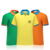 Chemises polo pour hommes personnalisées avec logo de golf, double couleur, brodées, 100% coton, manches courtes, chemises polo de sport