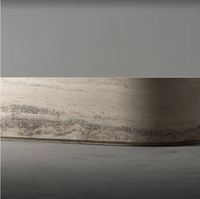 Baignoire monolithique rectangulaire en marbre naturel massif sculpté, à poser ou autoportante, pour hôtels, villas, intérieur et extérieur, vente en gros