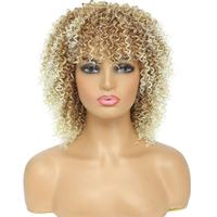 Perruque synthétique courte bouclée afro noire et marron clair, résistante à la chaleur, pour hommes et femmes, style années 70, rock, disco, fête, Halloween