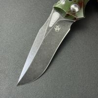 Couteau pliant Micro Tech Amphibian Ram-LOK en acier inoxydable, lame EDC DIY pour le camping, Outbreak Fluted Aluminum