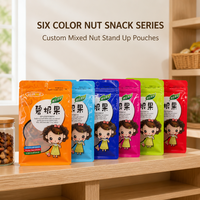 Sachet Doypack Personnalisé pour Mélange de Noix, Série Six Couleurs, avec Fenêtre et Fermeture Éclair, Qualité Alimentaire, OEM, Marque Privée, Vente en Gros
