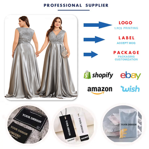 LY2483D <span class=keywords><strong>Abiti</strong></span> da Sera Lussuosi <span class=keywords><strong>Taglie</strong></span> <span class=keywords><strong>Forti</strong></span> per <span class=keywords><strong>Donna</strong></span> Senza Maniche Scollo a V in Raso e Pizzo Linea ad A <span class=keywords><strong>Abiti</strong></span> da Sposa per Damigella d'Onore - Product Image 3