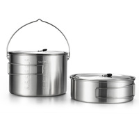 Poêle à frire/chaudière d'extérieur en acier inoxydable, vente en gros, avec long manche, design pliable et portable, compatible gaz et induction