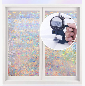 Static Cling Decorative Window Film Non Adhesive Privacy Film Stained Glass Bathroom <b>Shower</b> Door Heat <b>Control</b> Anti UV PVC - Product Image 4