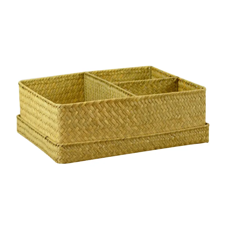 Handmade rattan cesta armazenamento algas cesta para venda algas tecido mesa de jantar recipiente cesta de armazenamento doméstico