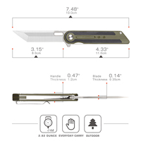 Couteau de poche personnalisé, couteau de survie pliable, manche D2 G10, couteau de camping pour le camping et la randonnée, accessoires de plein air, outils EDC