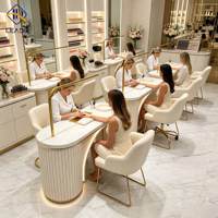 Meubles de salon modernes, bureau de maquillage et de manucure, collecteur de poussière, rangement, table à ongles double