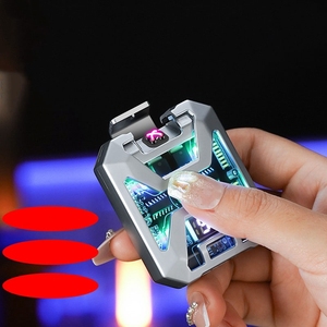 Ky mới cao cấp công nghệ màu đen MECHA phong cách con quay hồi chuyển nhẹ hơn có thể sạc lại Windproof kim loại <span class=keywords><strong>USB</strong></span> nhẹ hơn tùy chỉnh - Product Image 6