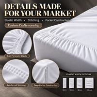 Ensemble de literie sur mesure brodé 100% coton, 3 pièces, drap-housse extra profond, ensemble de taies d'oreiller pour la maison, l'appartement, l'hôtel