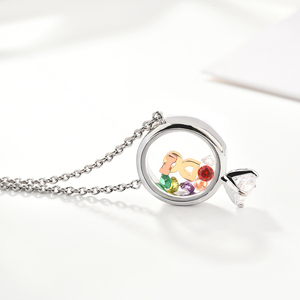 Vòng Cổ Mặt Dây Chuyền Hình Trái Tim Sống Động Tự Làm Vòng Cổ Với Hạt Charm Kim Cương Đầy Màu Sắc Cho Người Yêu - Product Image 1