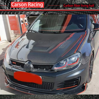 Accessoires Supérieurs de Capot de Radiateur de Calandre Centrale de Pare-chocs Avant en Fibre de Carbone pour VW Golf MK6 2009-2013, Modèles GTI/Forge