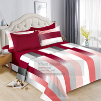 Parure de lit 6 pièces en satin de luxe King Size 2026, teint en fil, 200 fils, toutes saisons, avec housse de couette, logo personnalisé, style moderne, choix populaire