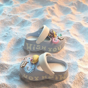 Lindas Sandalias Mary Jane de Plataforma con Flores y Dijes para Mujer, Antideslizantes, de EVA, para Primavera, Verano y Otoño, Casuales de Playa - Product Image 3