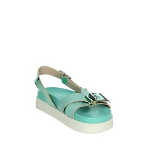 Sandali da donna alla moda con tacco in raso argento 4 a4727 EX257 con plateau cinturino alla caviglia con soletta in PU - Product Image 5