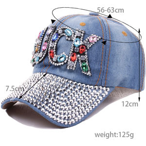 Sombrero de béisbol vaquero con diamantes de imitación para hombre y mujer, gorra deportiva con visera, ajustable, brillante, colorido, productos a la moda, 2022 - Product Image 6