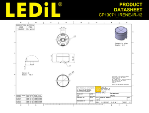 LEDils CP13071_IRENE-IR-12 <b>LED</b> Lenses Assemblies Security <b>Lighting</b>-IR Assembly Lens <b>With</b> Holder Clear Elliptical Oval Adhesive - Product Image 3