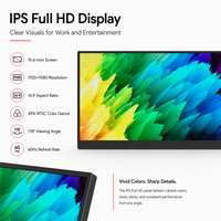 Moniteur portable double écran 15,6 pouces FHD 1080P IPS avec double port Type-C pour téléphone, ordinateur portable, Mac et console de jeu – Vente en gros