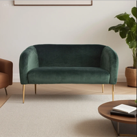 CARLFORD Fauteuils modernes en velours deux places, canapé de salon, fauteuils d'appoint écologiques pour salon
