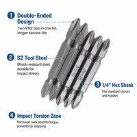 Embouts de tournevis en acier de qualité supérieure PH1 PH2 PH3 50L Finition chromée DIY OEM Personnalisable Pointe magnétique