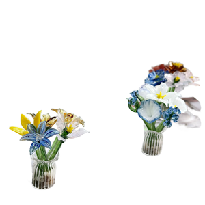 Figurines de fleurs en verre soufflé à la main, mini ornement décoratif, sculpture, cadeau, décoration de bureau, Feng Shui, Pâques, Halloween - Product Image 2