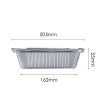 Conteneur alimentaire jetable en aluminium de 1 lb (670 ml) avec couvercle, forme rectangulaire, moule à pain en aluminium avec couvercle en carton